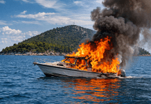 Kod otoka Pašmana izgorjela i potonula motorna brodica, nema ozlijeđenih